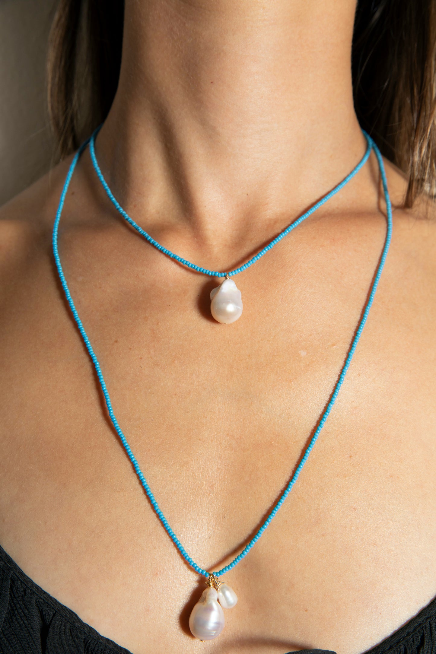 Bergamot Beaded Pearl Necklace