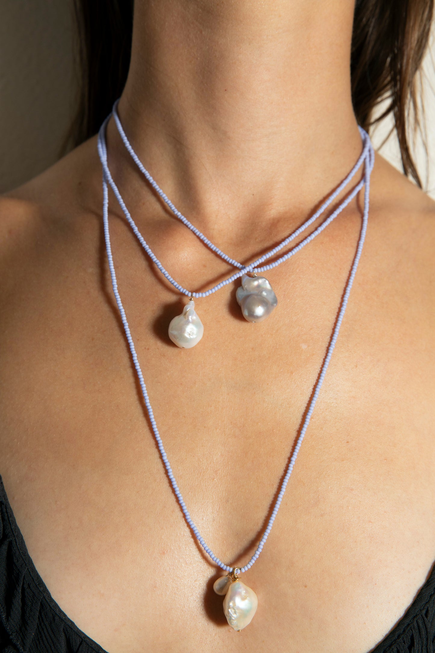 Bergamot Beaded Pearl Necklace